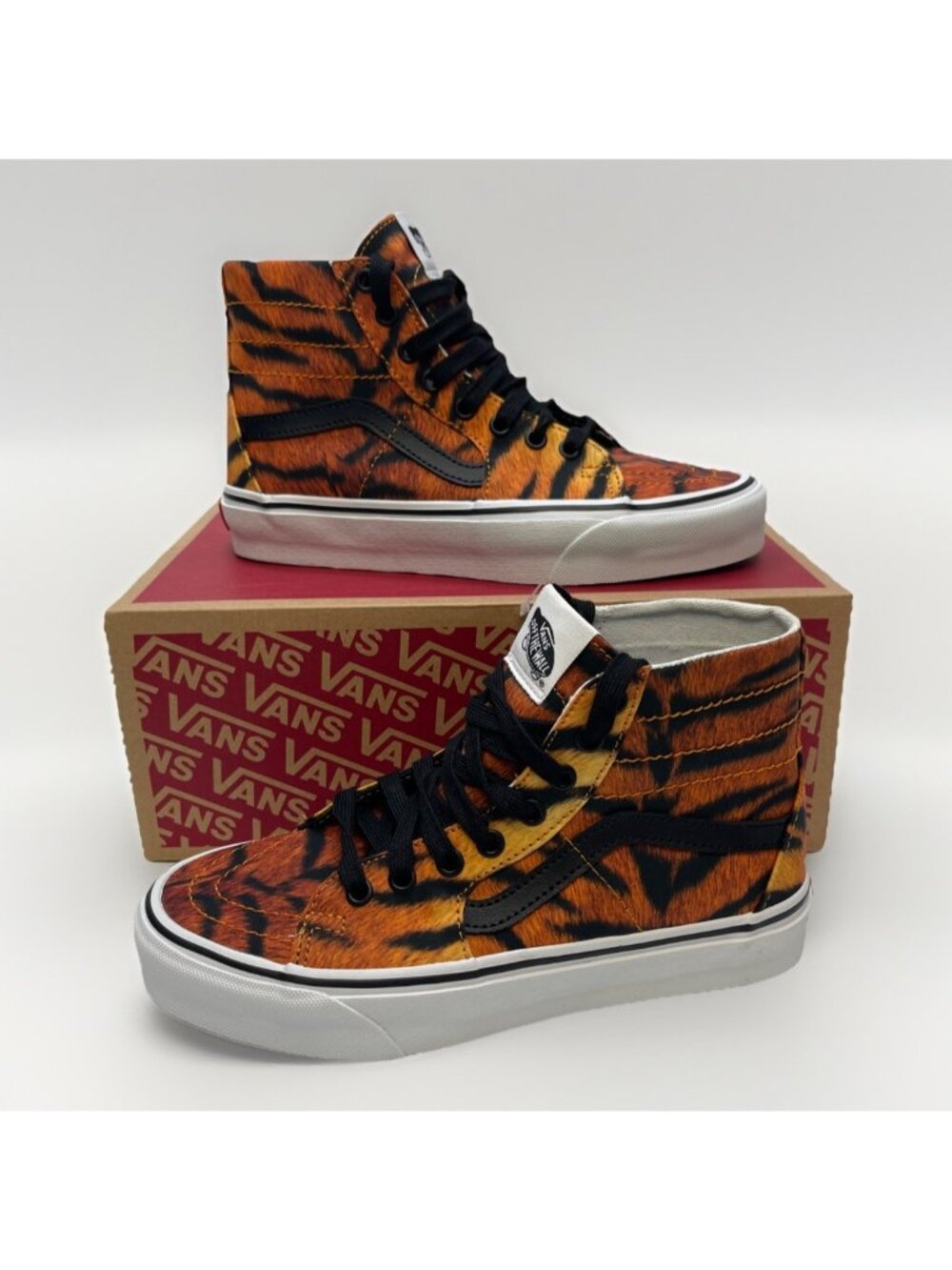 Vans Sk8-Hi Tapered Women’s Sz 7.5 US Tiger Animal Print AOP Casual Skate Shoes